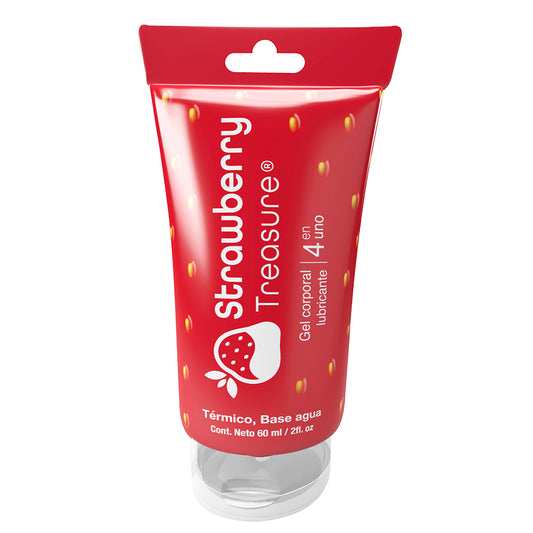 STRAWBERRY BY TREASURE LUBRICANT 4 IN 1  2 OZ 60 ML